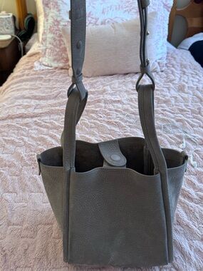 Songmont Gray Bucket Shoulder Bag